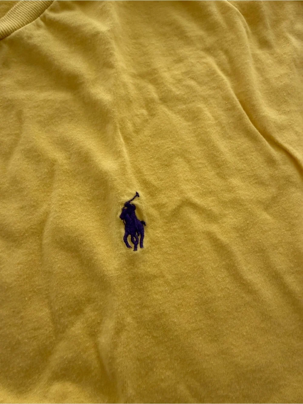 Polo by Ralph Lauren Yellow Short Sleeve Crewneck Tee with Purple Pony